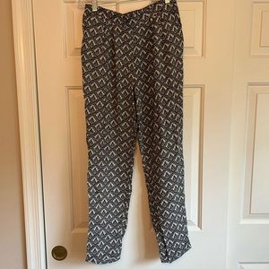 H&M Women’s Black and White Pull On Pants Loose Trousers Size 6